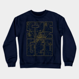 Szeged, Hungary City Map Typography - Gold Art Deco Crewneck Sweatshirt